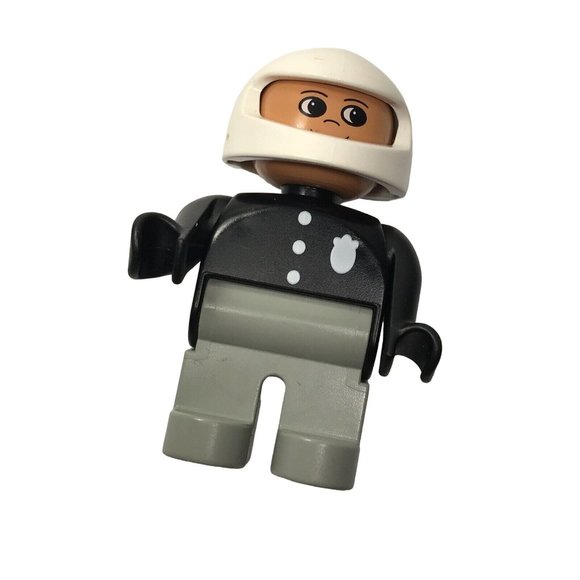Vintage 4555 Lego Duplo Police Officer Figure Replacement Piece W/ White Helmet - Picture 10 of 11
